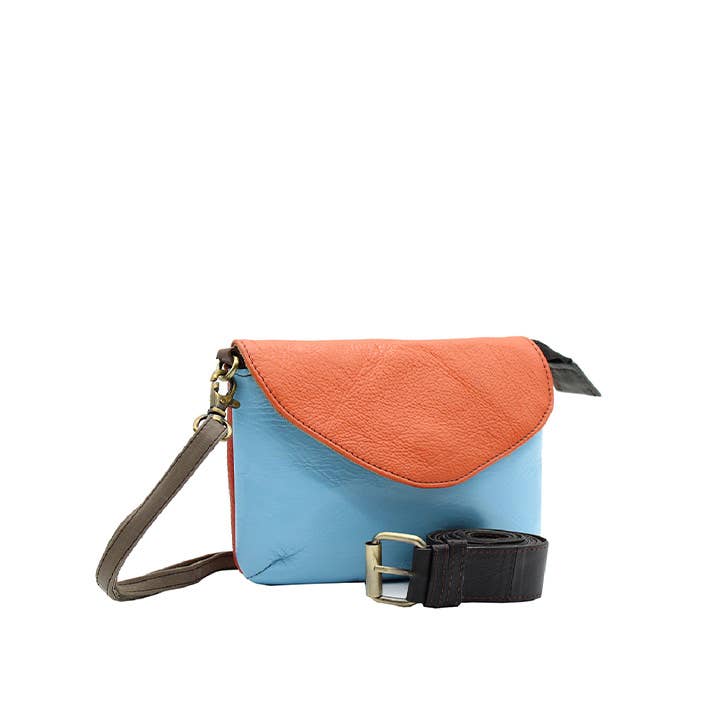 100% Recycled Leather Sling Belt Bag