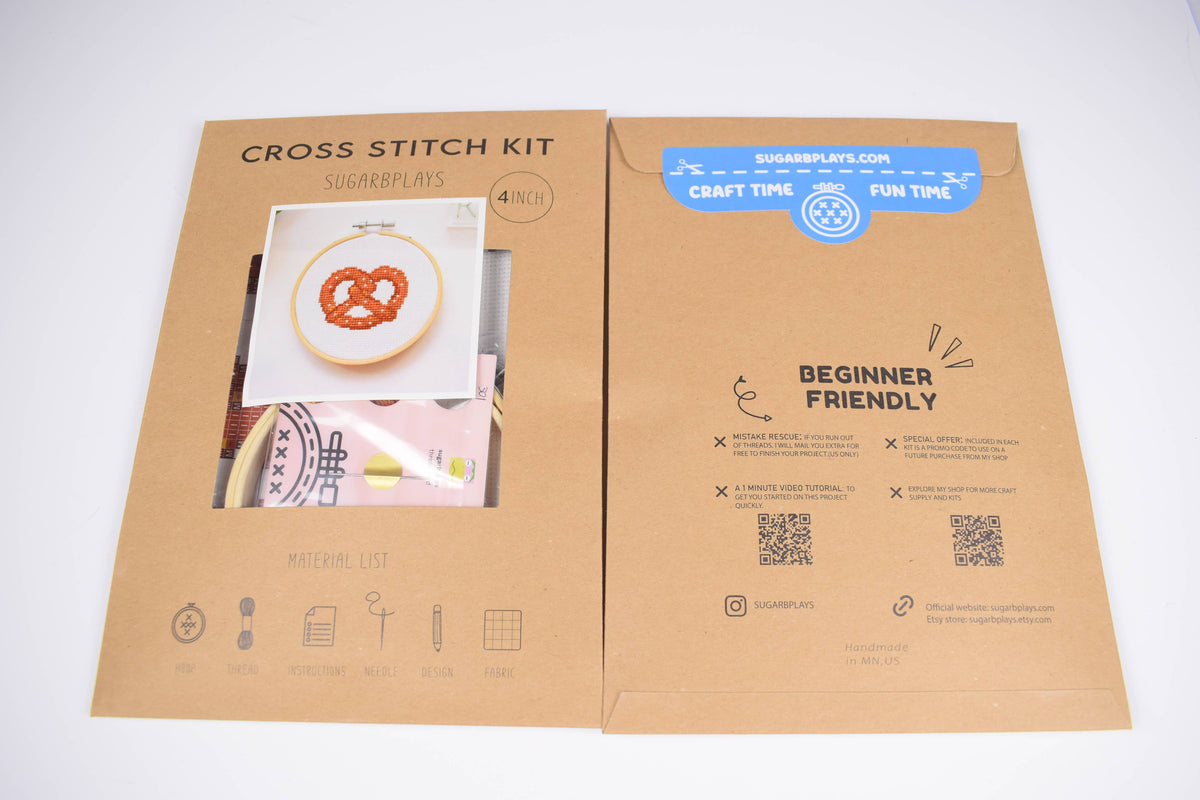 Pretzel Cross Stitch Kit for Beginners