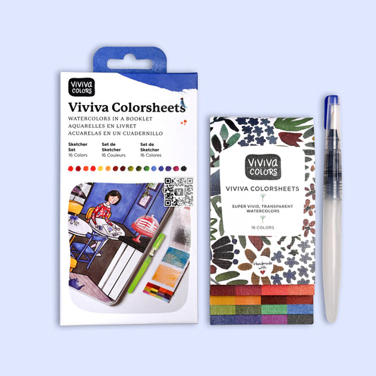 Colorsheets - Sketcher Set - 16 Watercolors & 1 Waterbrush