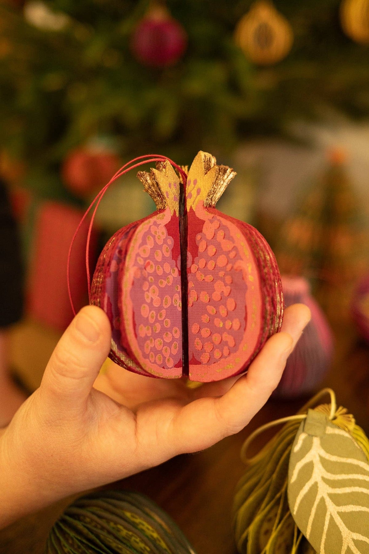 Pomegranate Honeycomb Paper Ornament