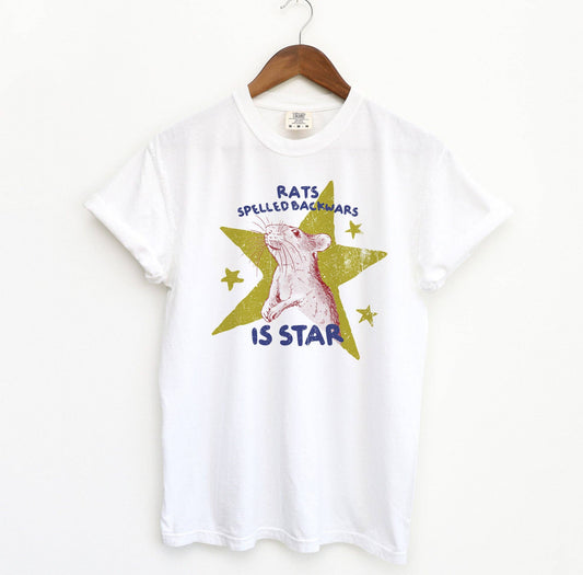 Rats Spelled Backwards Star Graphic T-Shirt