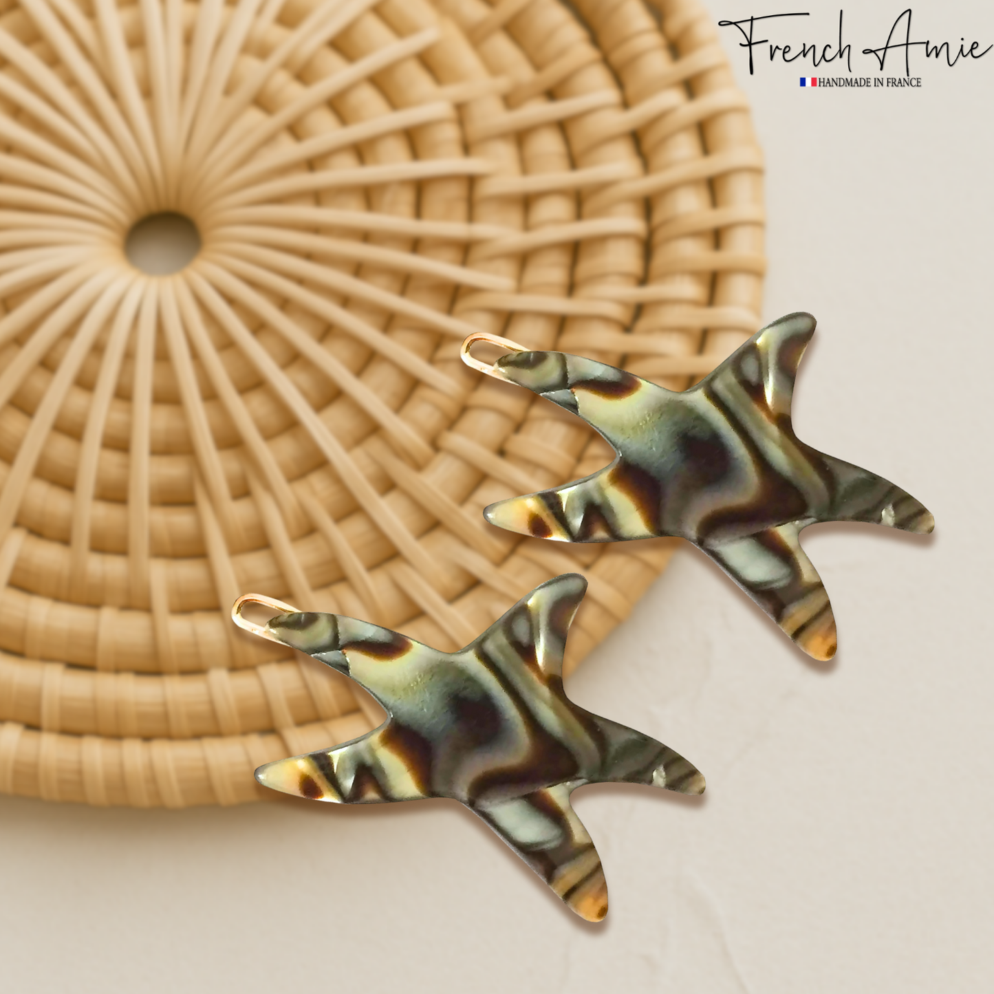 French Amie Starfish Acetate Hair Clip