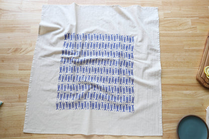 Fish, Handprinted Cotton Kitchen Towel