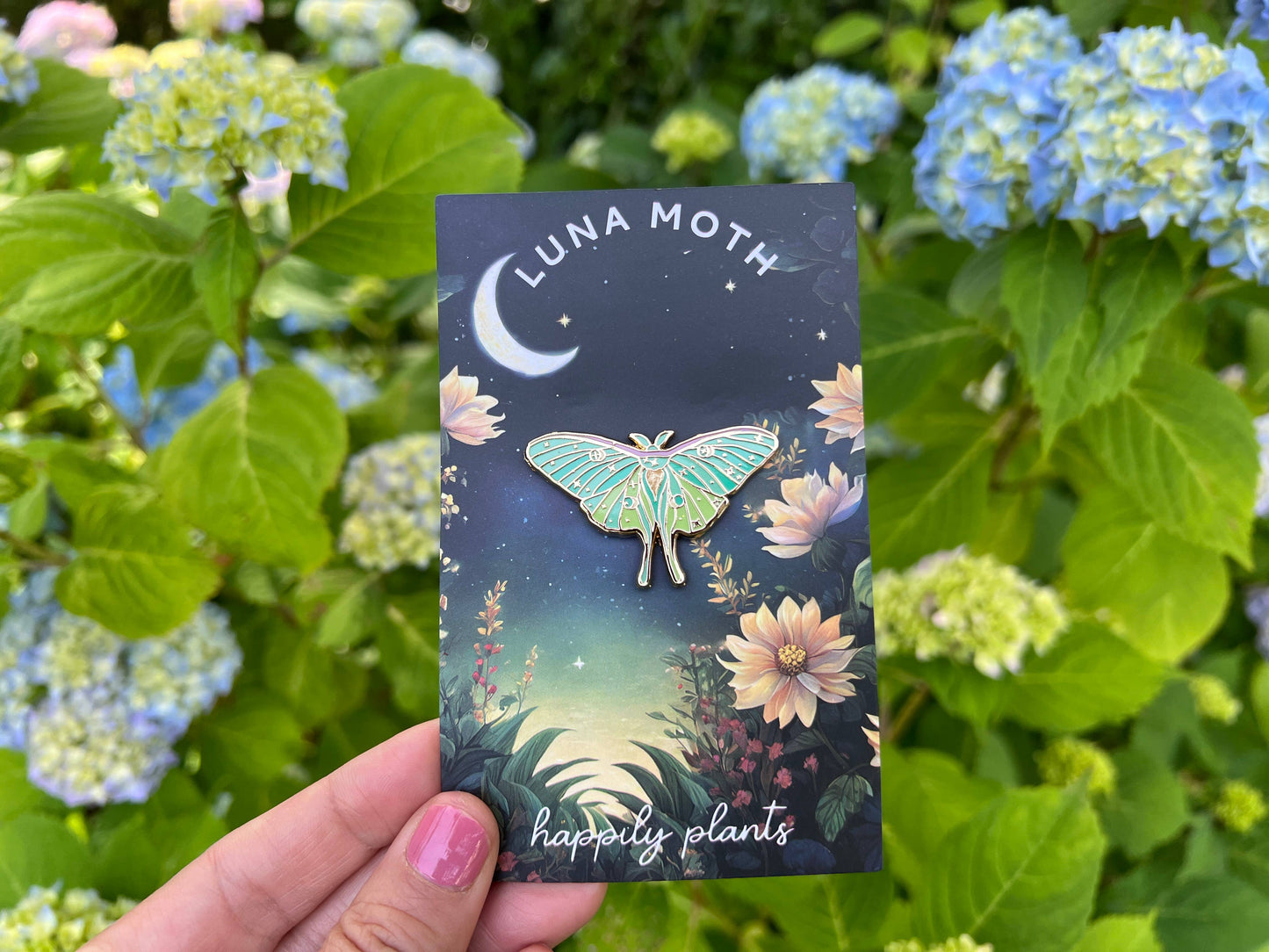 Luna Moth Glow in Dark Hard Enamel Pin