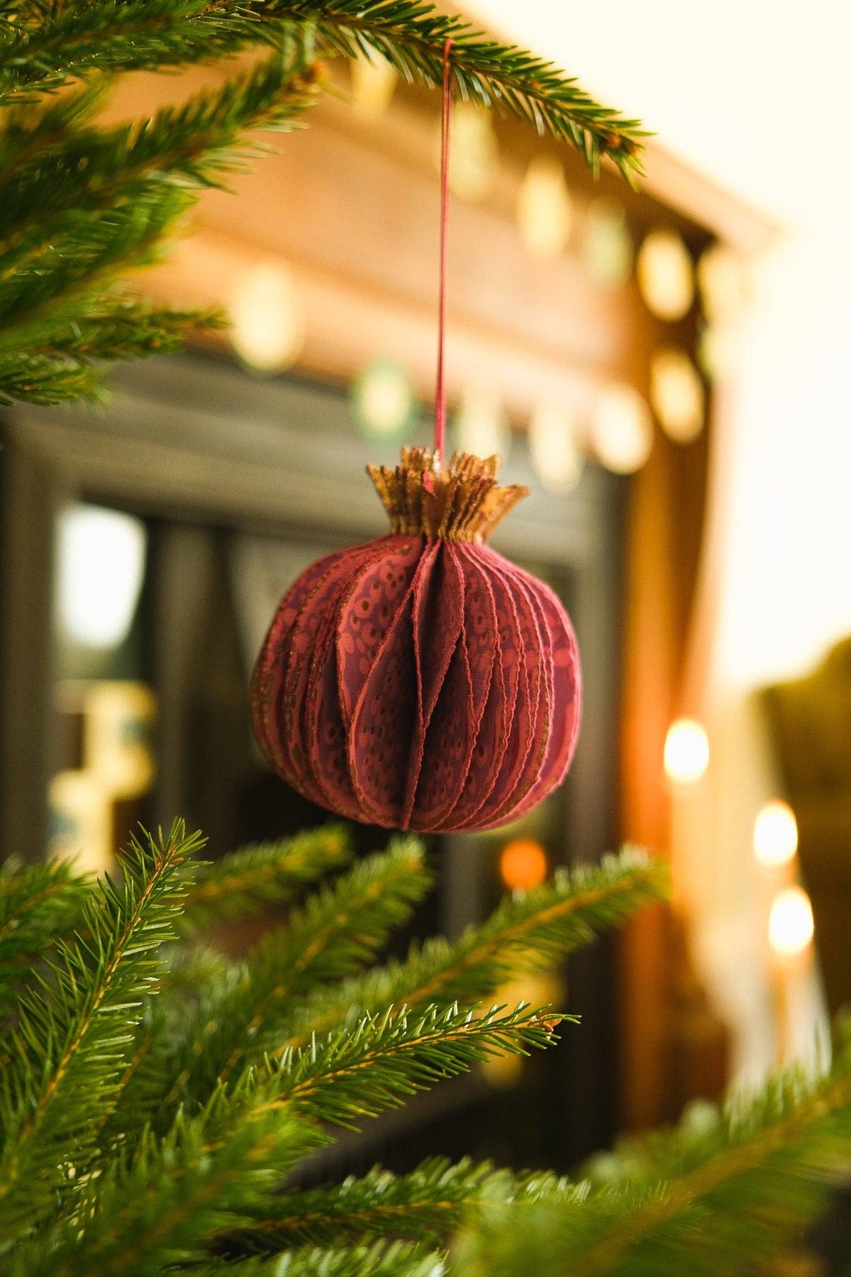 Pomegranate Honeycomb Paper Ornament