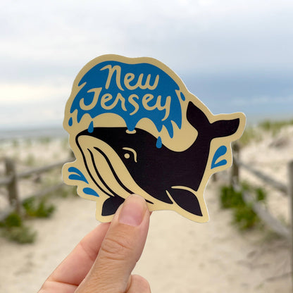New Jersey Whale Vinyl Bumper Sticker
