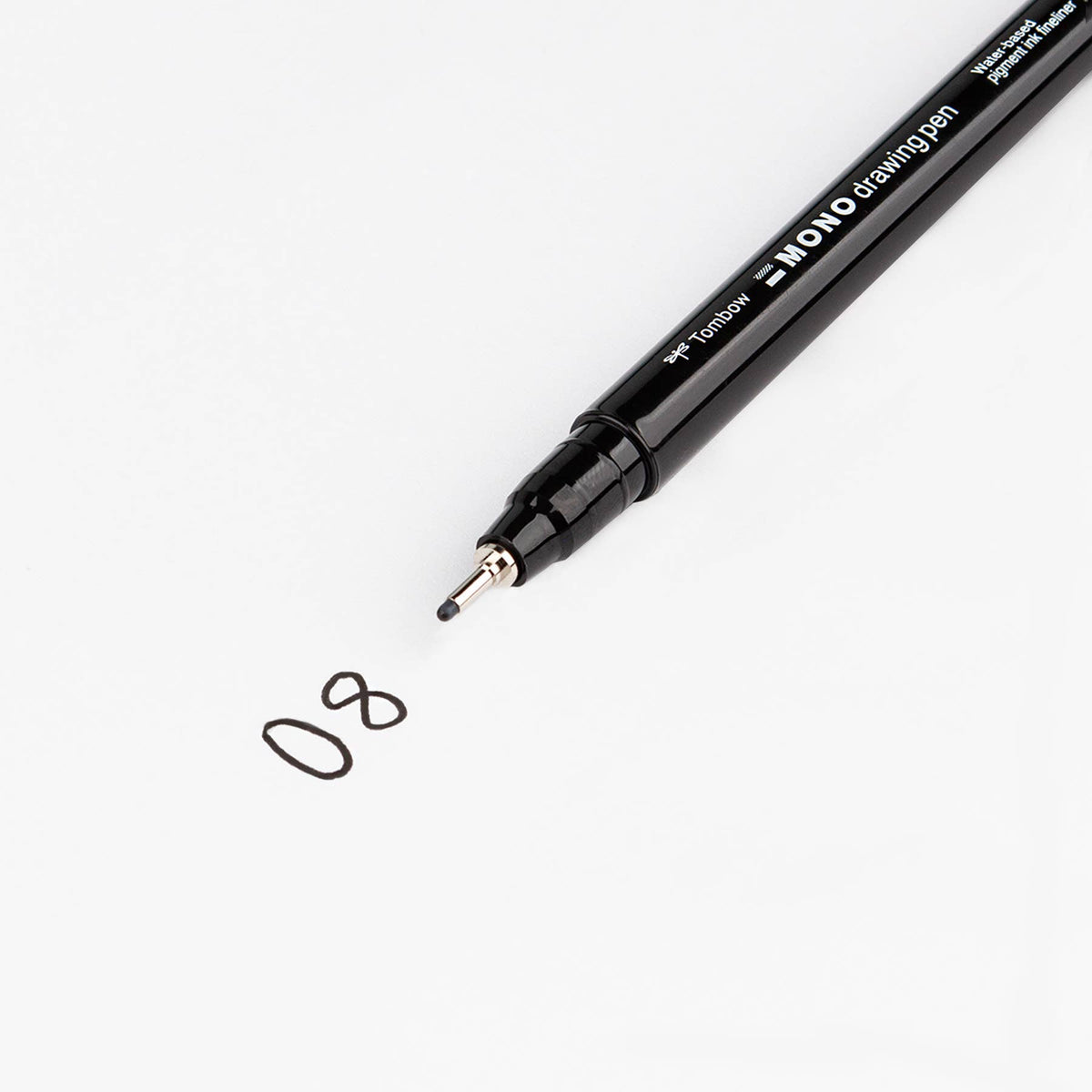 Tombow MONO Black Drawing Pen Six Tip Sizes