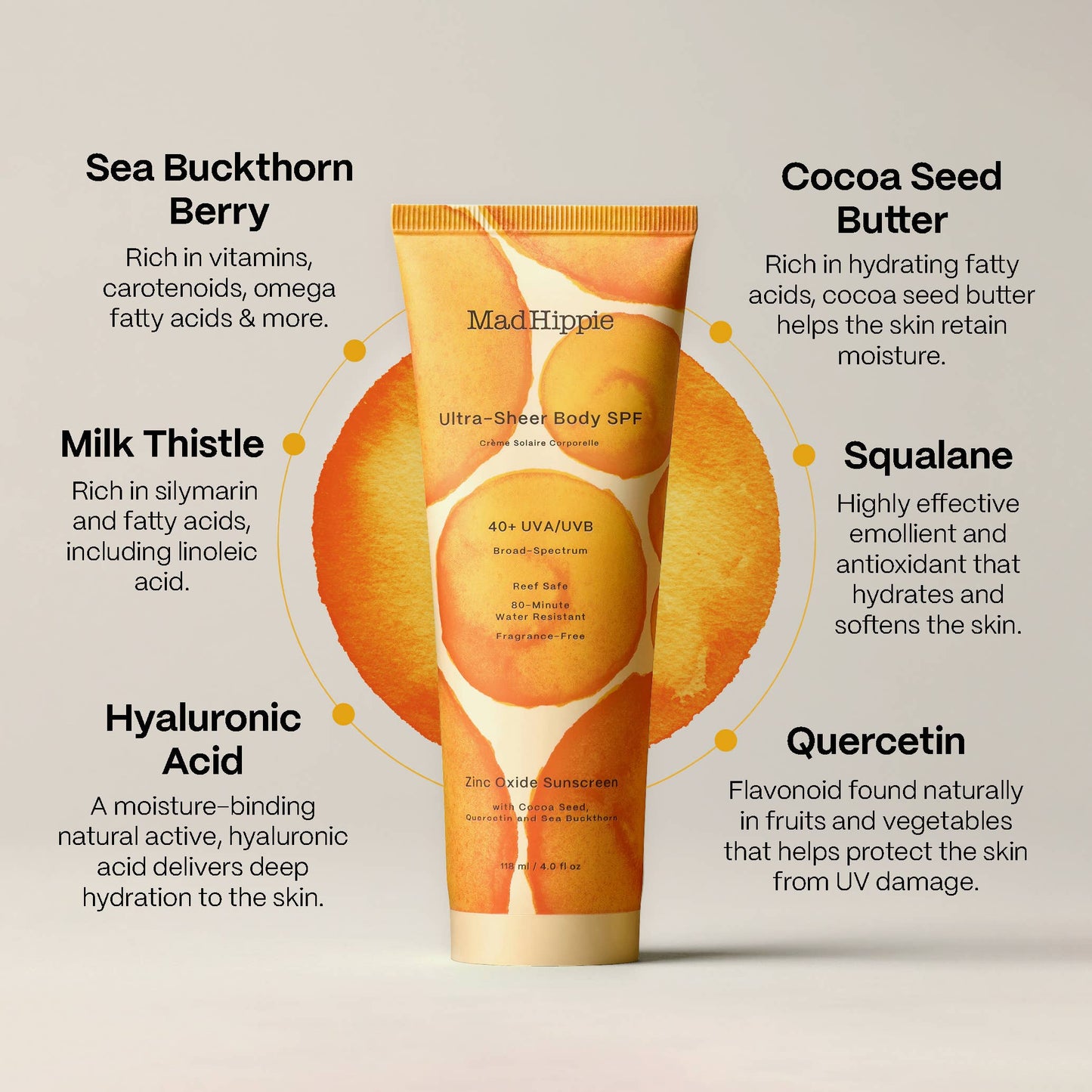 Mad Hippie Ultra Sheer Mineral Body Sunscreen SPF 40