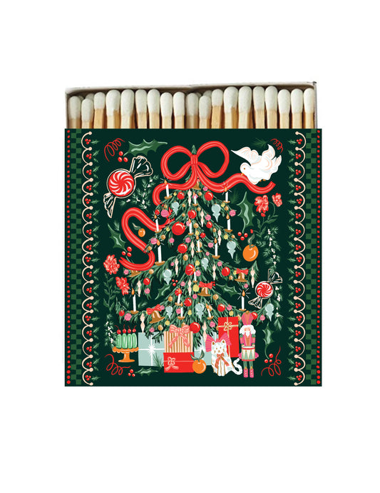 Jolly Christmas Tree Large Square Matchbox