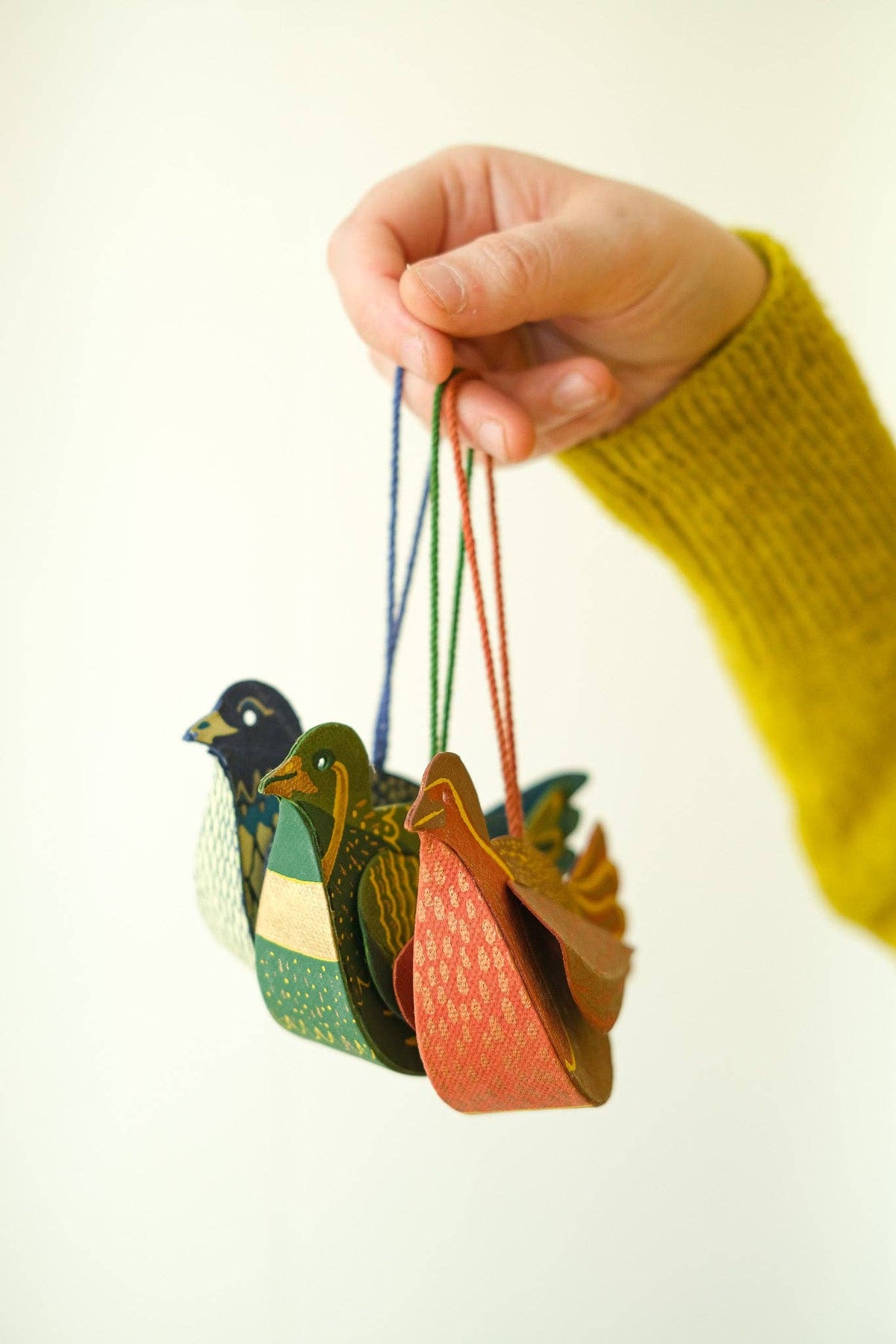 Partridge Screen Printed Paper Christmas Ornament