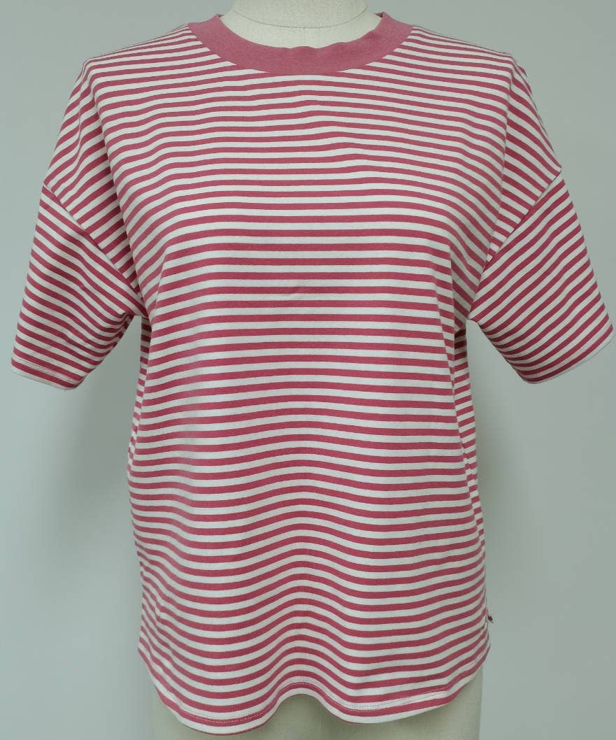 Relaxed Fit Contrast Collar Tee
