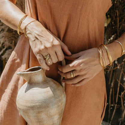 Golden Serpent Adjustable Ring