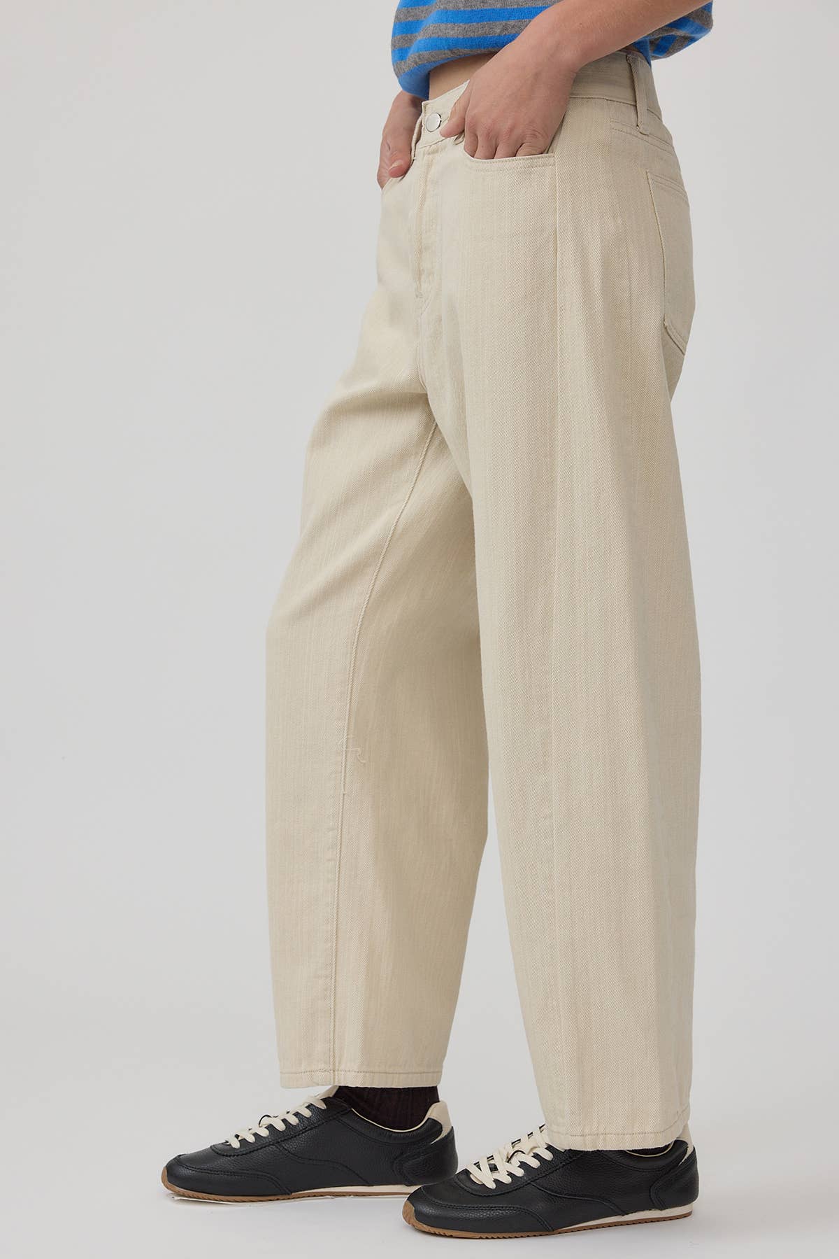 Cotton Barrel Leg Jeans
