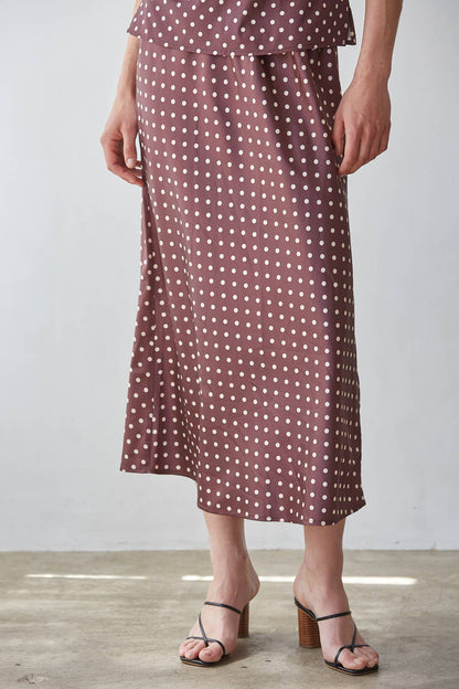 Polka Dot Print A-Line Skirt