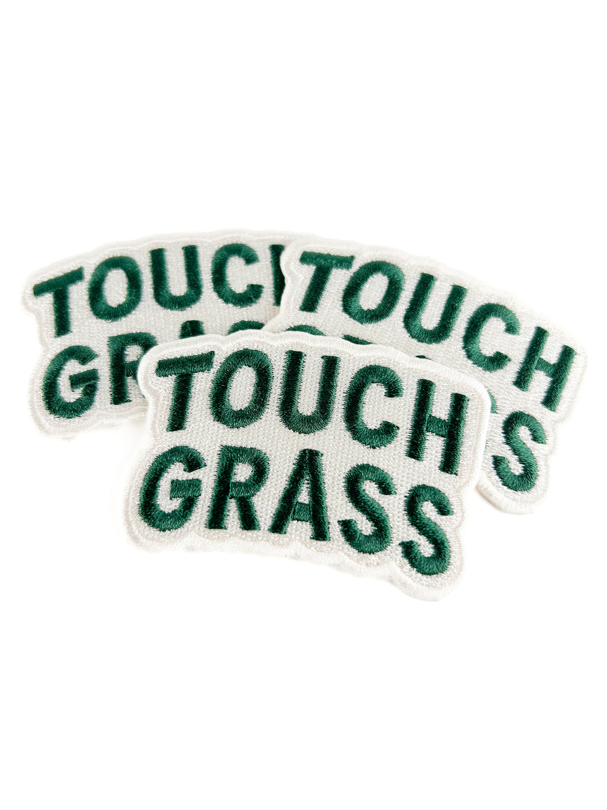 Touch Grass Embroidered Iron-On Patch