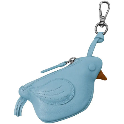 Bird Coin Pouch Charm Genuine Leather Mini Bag Clip