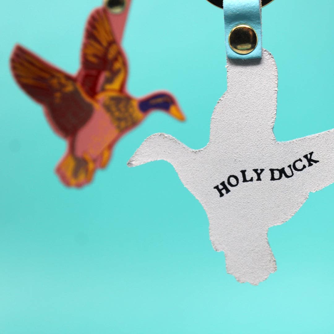 Holy Duck Leather Keychain