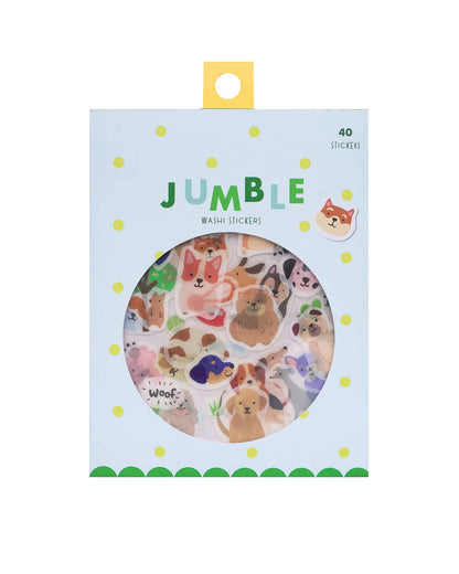 Dogs Jumble Washi Sticker Set, 40 Stickers