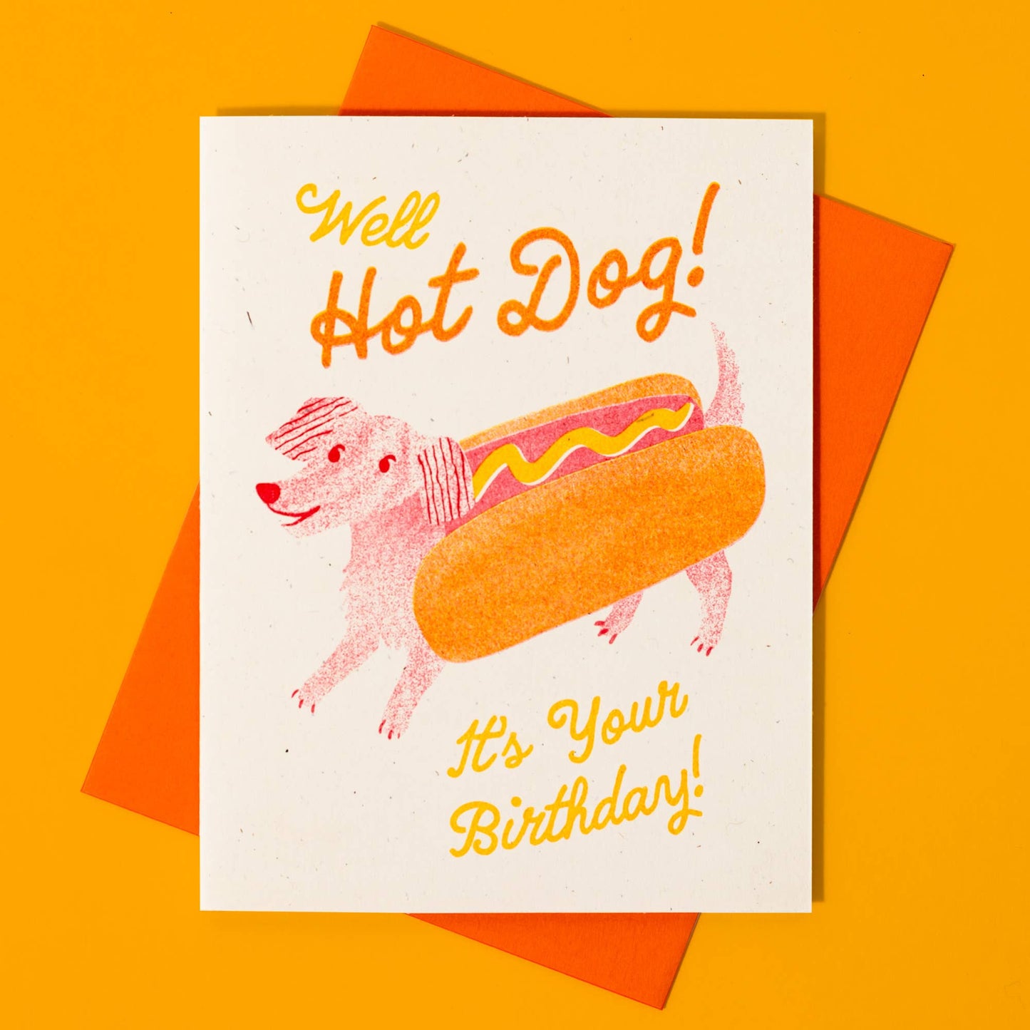 Hot Dog - Risograph Birthday Card