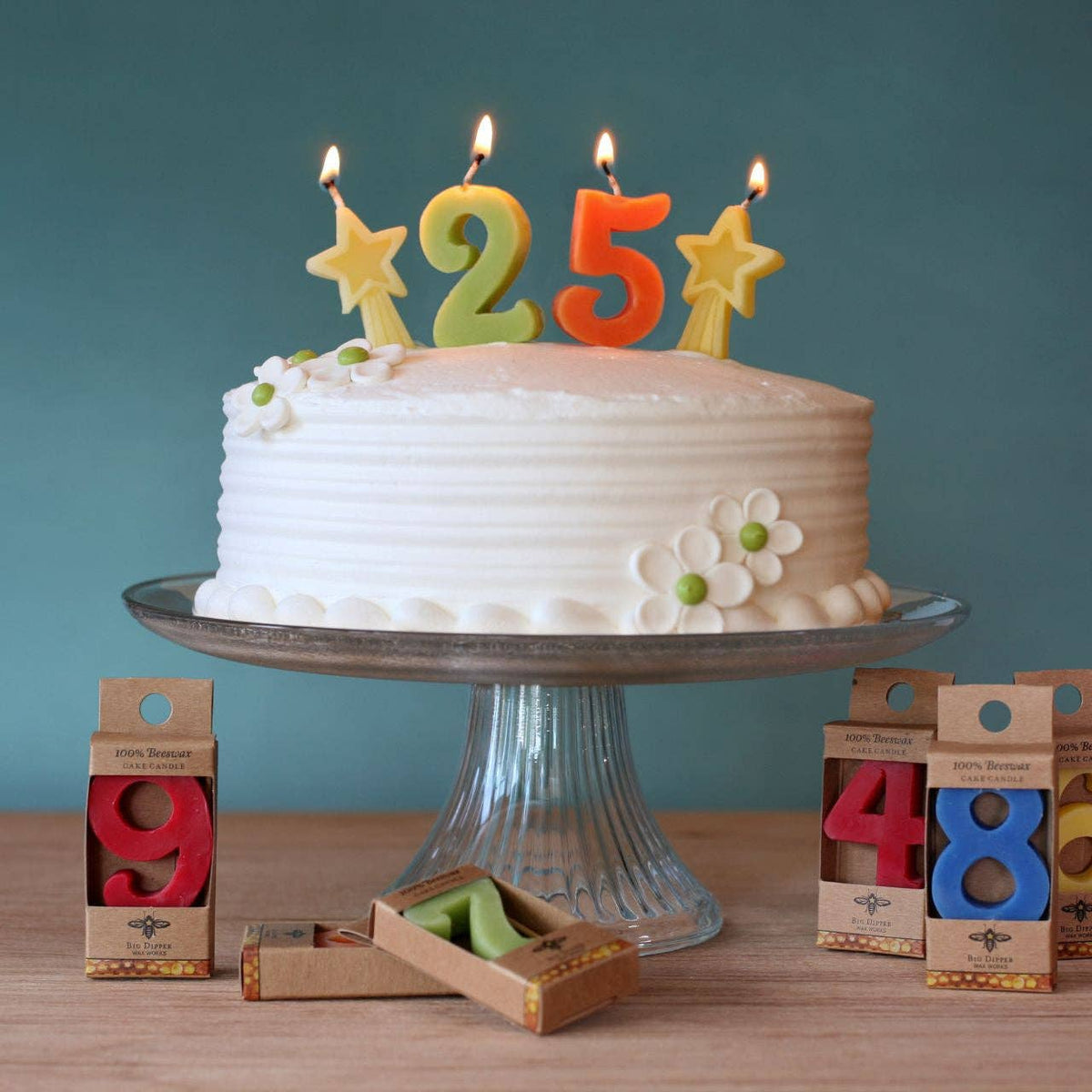 Beeswax Number Birthday Cake Candles