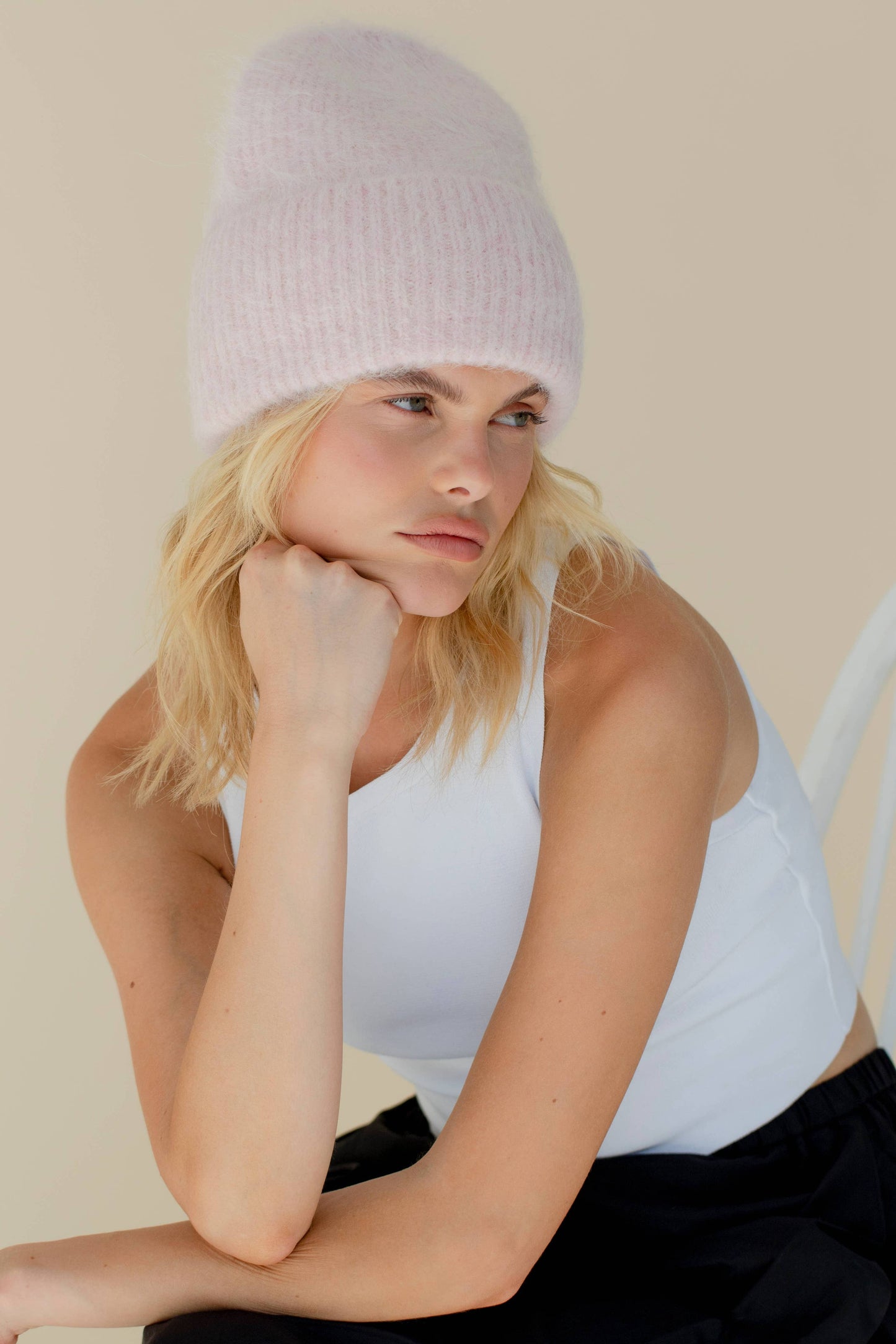 The Alpaca Beanie - Pale Pink