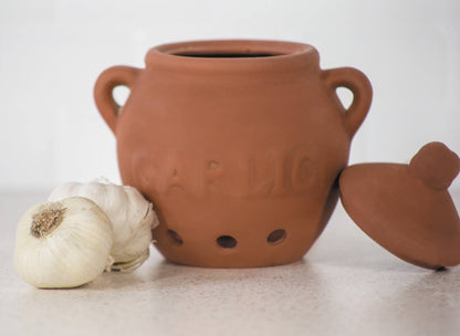 Ceramic Garlic Keeper Stoneware Garlic Storage Pot