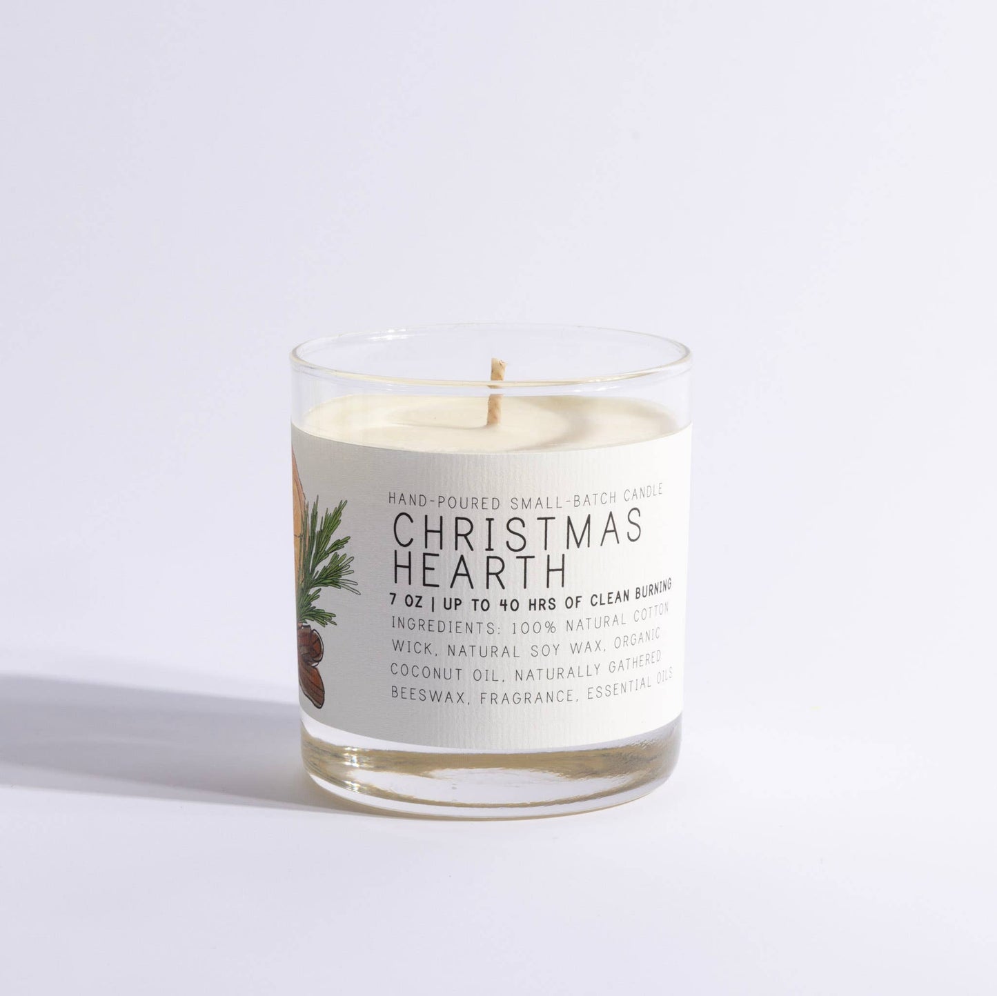 Christmas Hearth - Medium Glass - Just Bee Candle