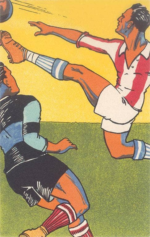 Soccer Retro Postcard