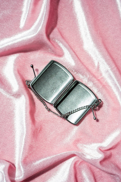 Pocket Purse Pill Case with Engraved Roses