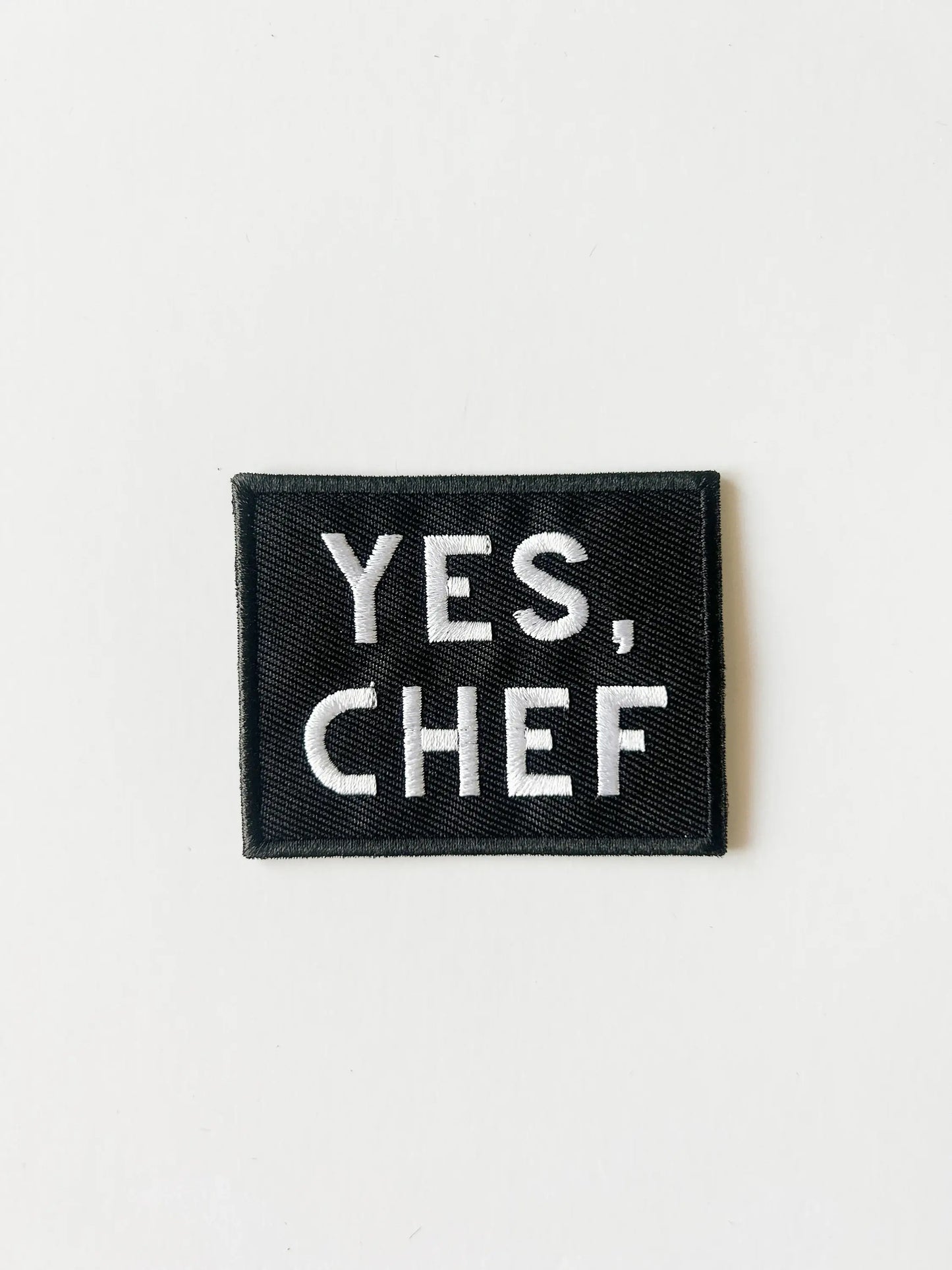 Yes Chef Black Embroidered Iron On Sew On Patch