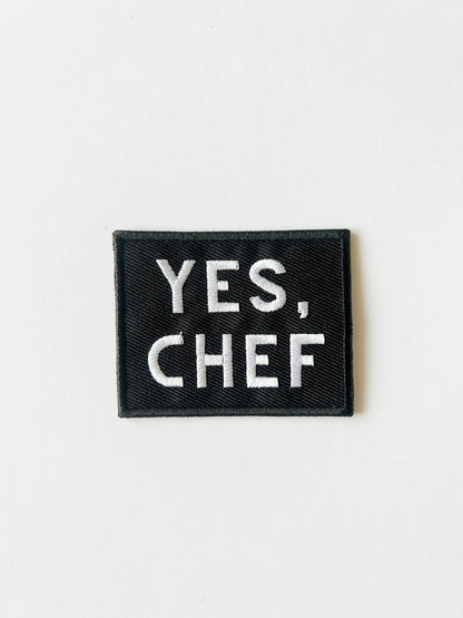 Yes Chef Black Embroidered Iron On Sew On Patch