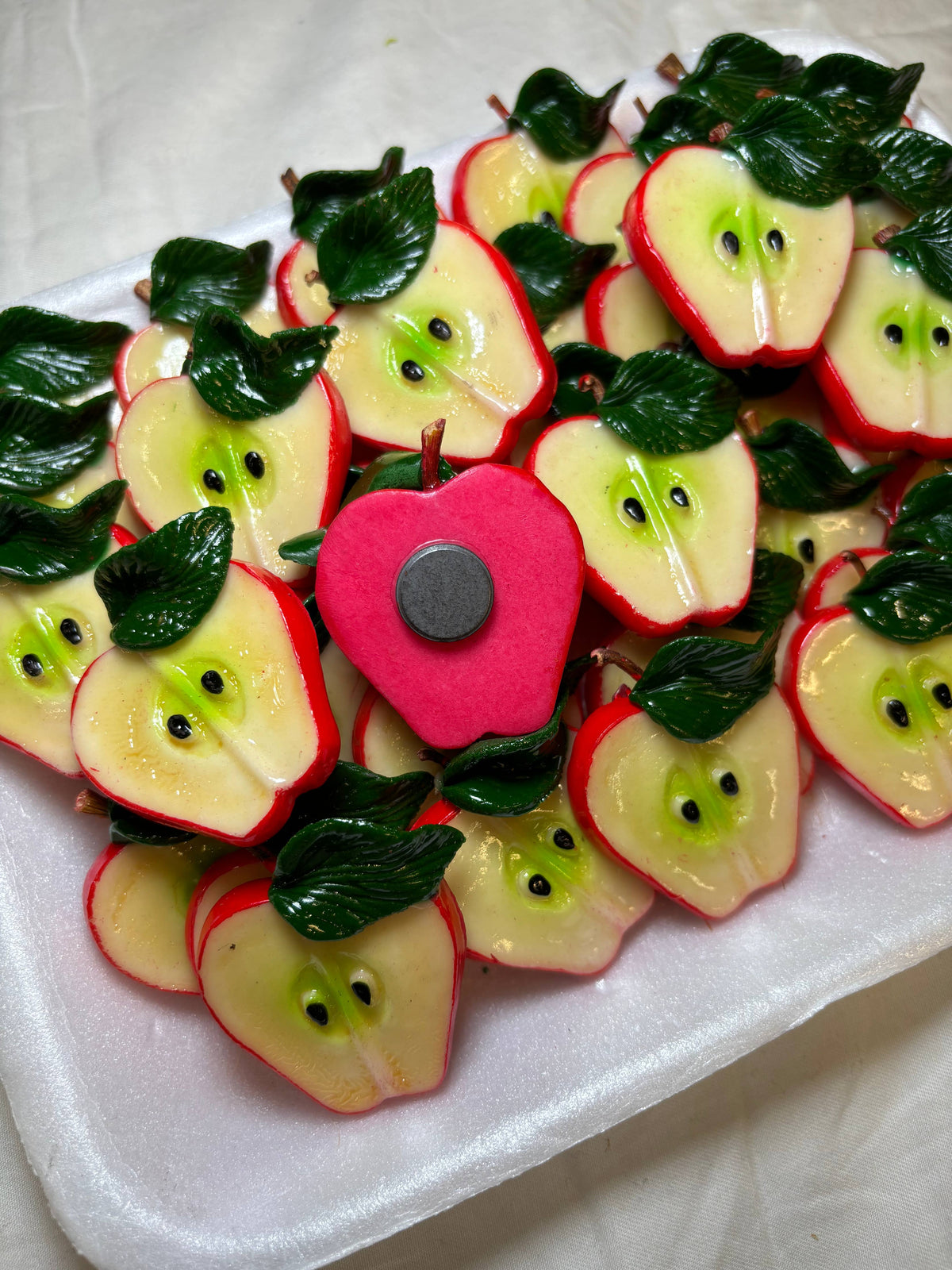 Sliced Apple Handmade Kitchen Magnet