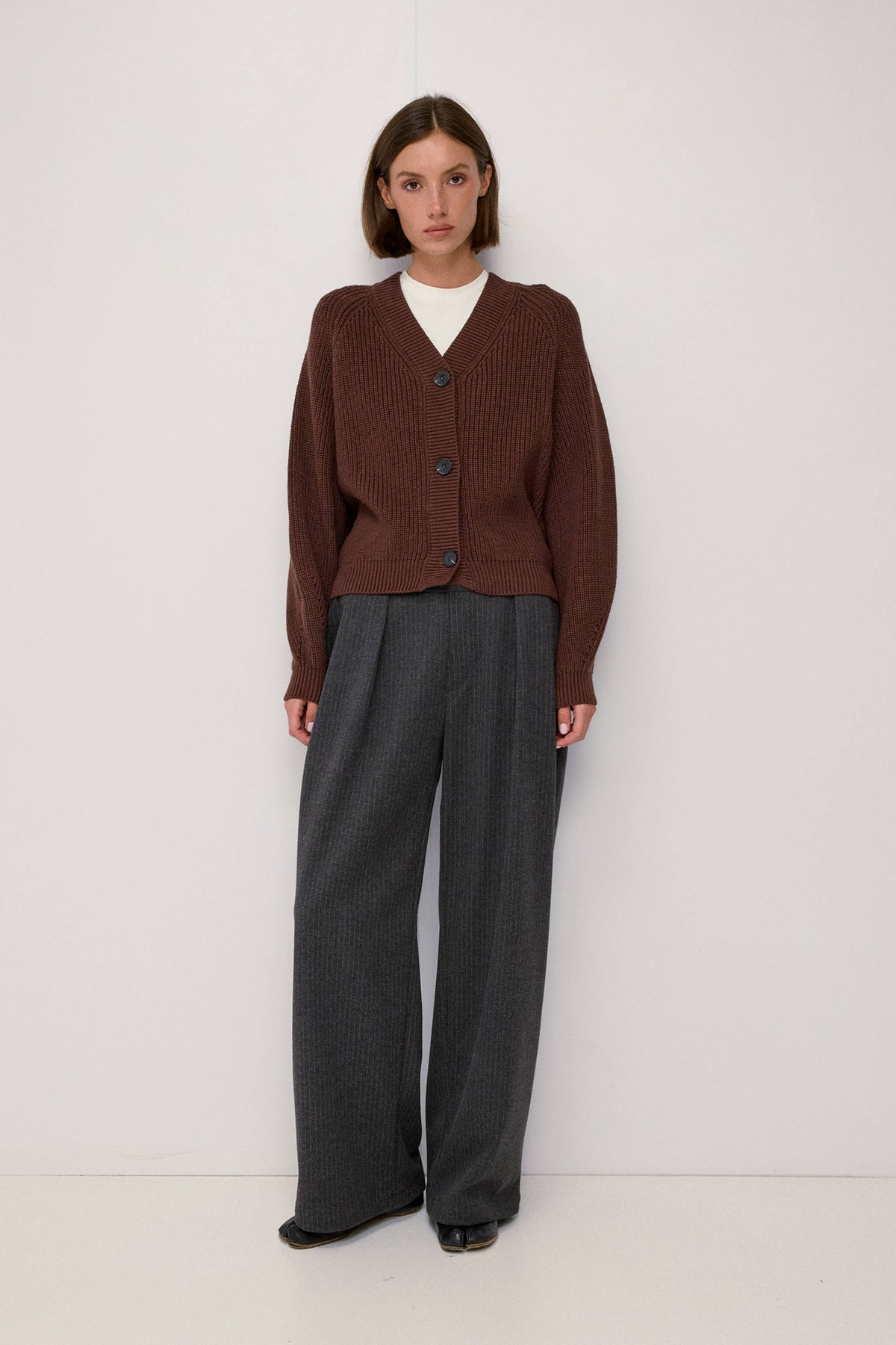 Hazel Chunky Ribbed Cotton Cardigan