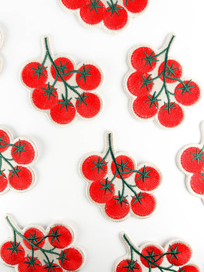 Tomato Vine Embroidered Iron-On Patch