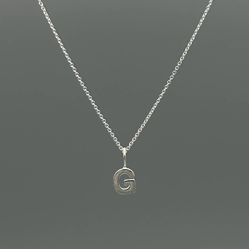 Sterling Silver Block-Letter Initial Necklace