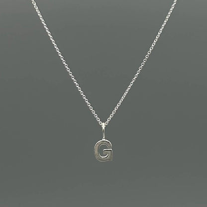 Sterling Silver Block-Letter Initial Necklace