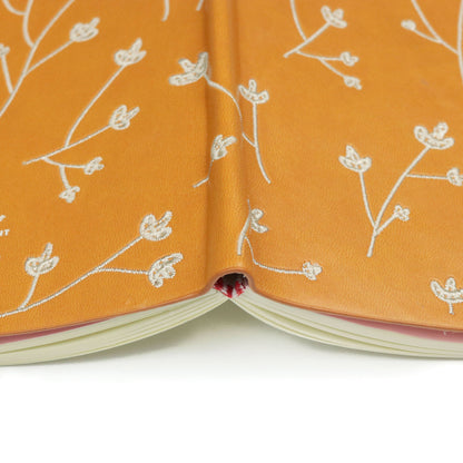 Brown Floral Embroidered Journal Notebook