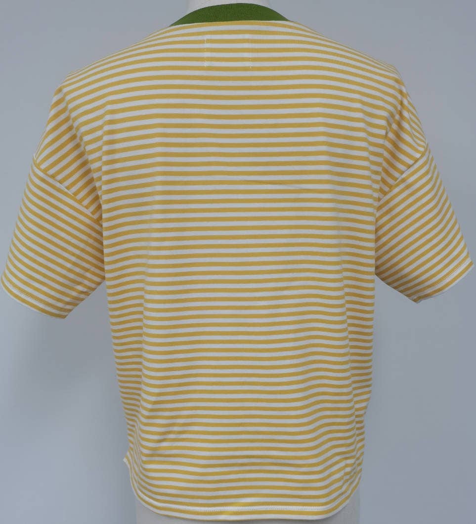 Relaxed Fit Contrast Collar Tee