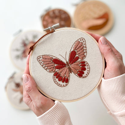 Butterfly Embroidery Kit, modern embroidery diy kit