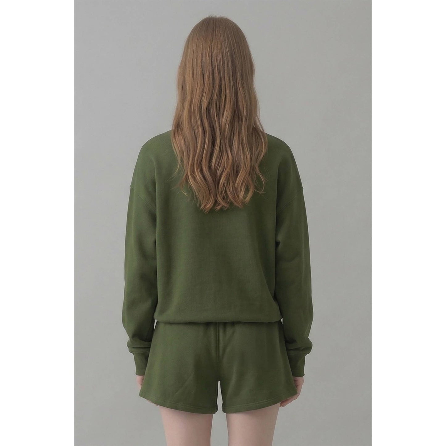 Cropped Cotton Terry Crewneck Sweatshirt