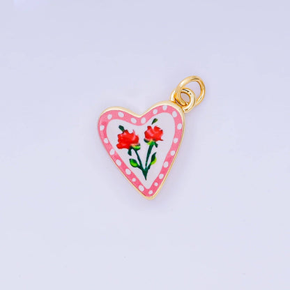 Enamel Heart Charm Necklace