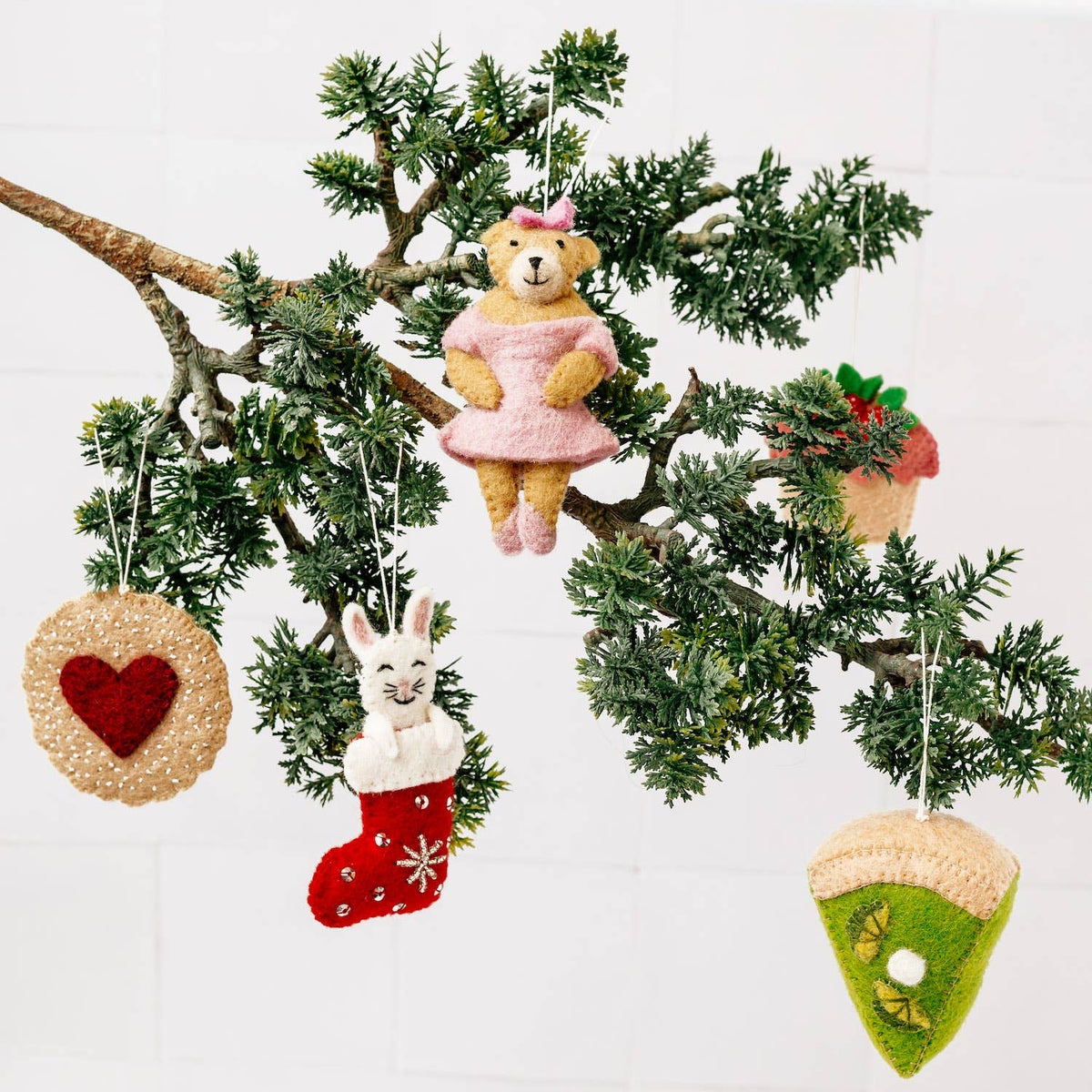 Sweet Treat Retro Felt Christmas Ornaments