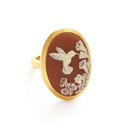 Hummingbird Cameo Ring