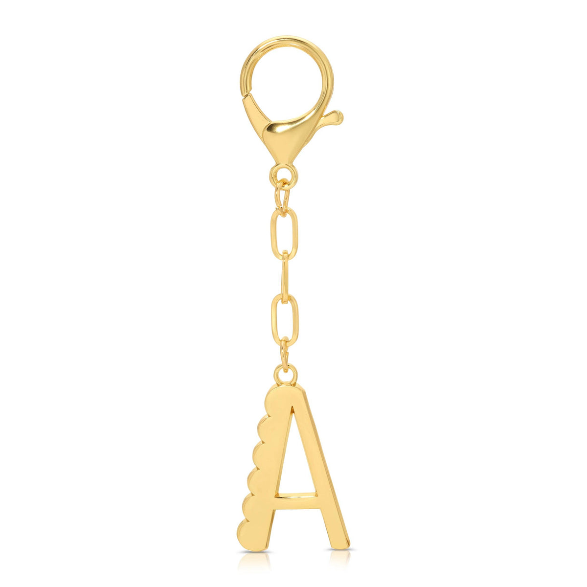 Initial A Enamel Bag Charm Keychain