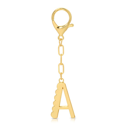 Initial A Enamel Bag Charm Keychain