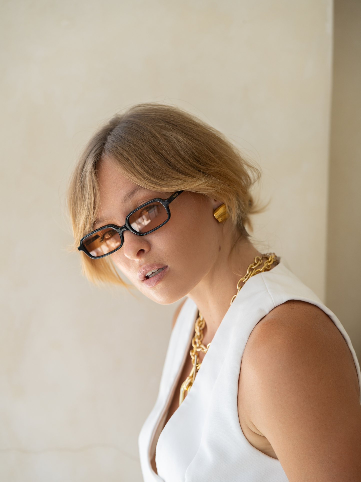 Miki Acetate Rectangular Unisex Sunglasses