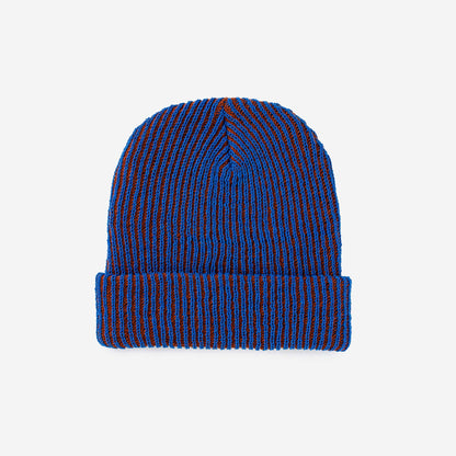 Two-Tone Rib Knit Beanie Unisex One Size