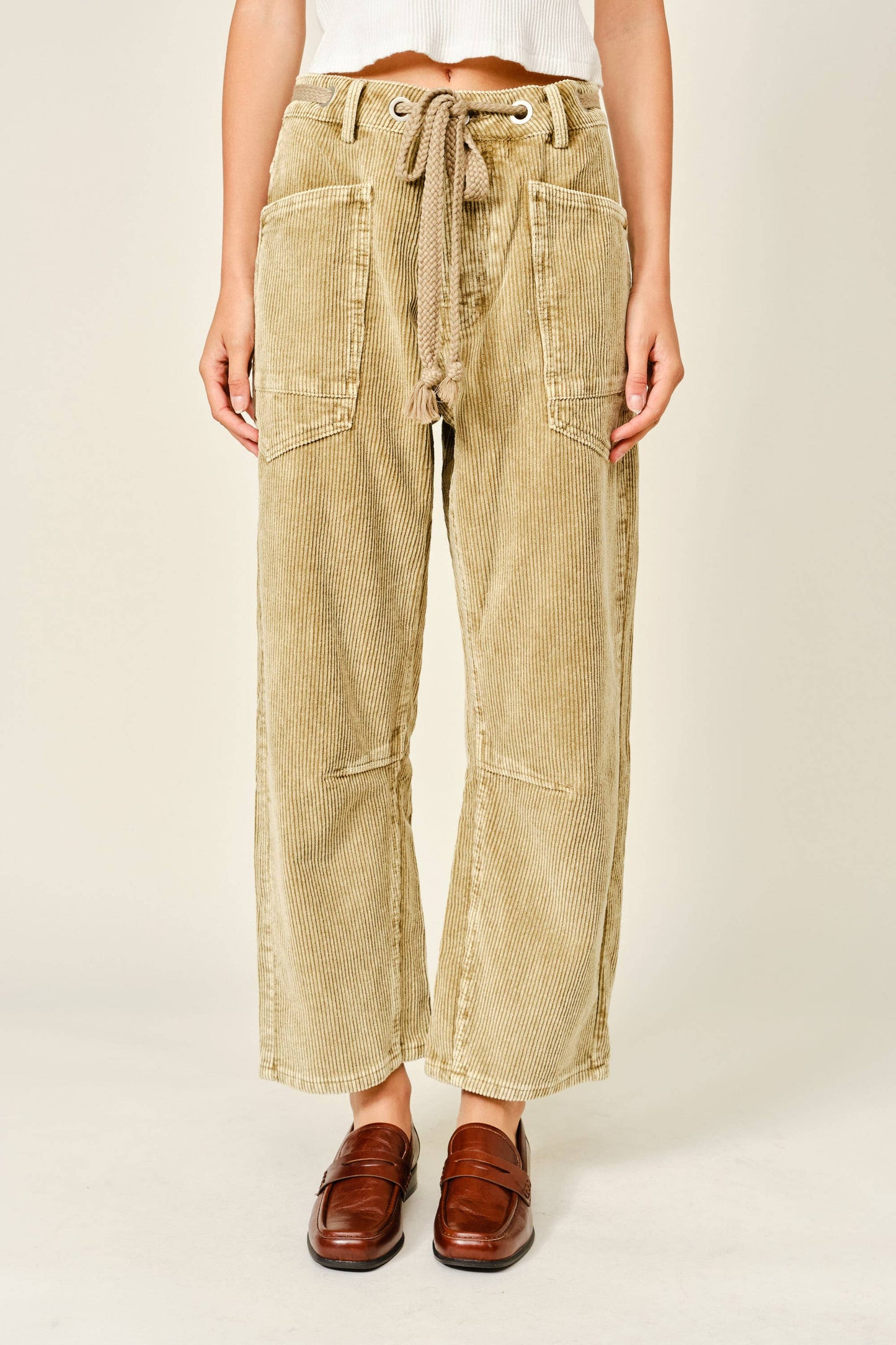 Corduroy Barrel Leg Pants