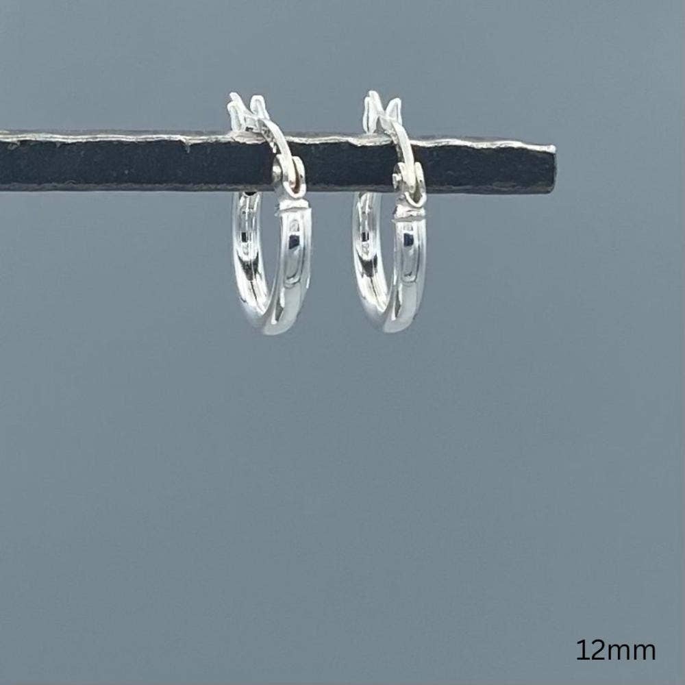 2mm Sterling Silver Tube Hoop Earrings