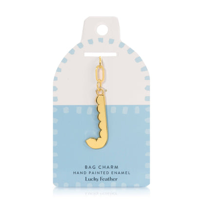 Initial J Enamel Bag Charm Keychain